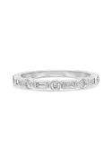 14K Baguette and Round Diamond Band