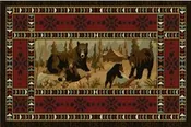 Hearth Rug - High Country – Bears at Cabin (11438)
