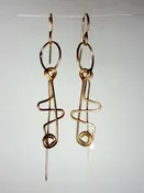 14K Gold Filled Handmade earrings curl/drop/zig zag
