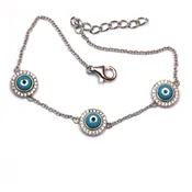 Bracelet- Silver evil eye chain bracelet-Sterling 925