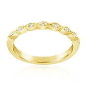 0.07 Carat Marquise Shape Round Brilliant Cut Diamond Band