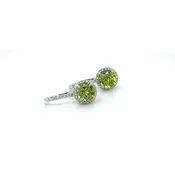 Auray Peridot & Diamond Halo Earrings (2.22cttw.)