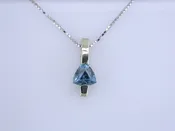 14k blue topaz solitaire pendant
