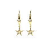 14K Dangle Diamond Stars
