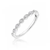 18K White Gold 0.07ctw Illusion Marquise Diamond Band