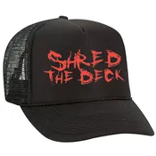 Black Trucker Hat (Red Logo)