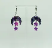 Galaxy Chrome Moon and Stars Earrings