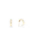 14k 5 diamond chubby huggie hoops