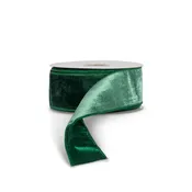 Green Velvet Ribbon, 10 Yards, 2.5"W