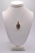 10k Yellow Gold and Blue Sapphire Necklace