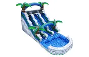 15FT Dual Grey Inflatable Water Slide, Two Lane Wet Slide