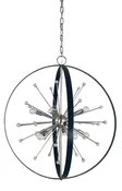 10-Light Brushed Nickel Matte Black Nucleus Chandelier by Framburg