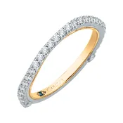 14kt White and Yellow Gold And Diamond Wedding Band by Carizza