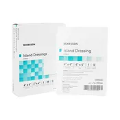 Adhesive Dressing McKesson 6 X 6 Inch Polypropylene / Rayon Square White Sterile