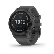 Gamin Fenix 6 Pro Solar, Black with Gray Band, GPS Smartwatch