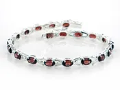 10cttw Sterling Silver Deep Red Garnet Tennis Bracelet - 7"
