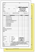 Locksmith Receipts – Invoices – Custom Printed – 2 part NCR Work Order