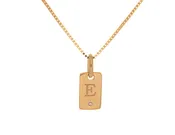 .01ct. Laser Initial "E" Pendant in 10K Yellow Gold