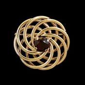 14K Rose Gold Estate Garnet Swirl Pin
