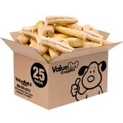 ValueBull Beef Cheek Roll Dog Chews, Jumbo 5-6 Inch, 25 Count Bulk Pack