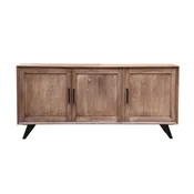 The Bozeman Cabinet | 66" Solid Hardwood Sideboard with Black Metal Legs