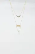 2 in 1 Necklace with Grey and White Crystals