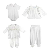 Baby Girl 3-Month Organic Cotton Floral Clothing Gift Set – Handmade Layette
