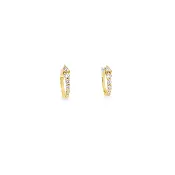 14k Yellow Gold and Diamond Graduated Huggies