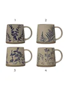 16 oz. Stamped Stoneware Mug w/ Botanicals