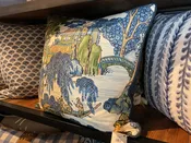 Asian Scenic Blue and Green (Front) w/ Jefferson Cord Pillow Sham