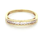 .925 Gold Plated Ornate Crystal Half-Eternity Band (sz 7)