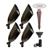 4 Pack Elysee Solid Brass Spotlight for Outdoor Landscape Lighting