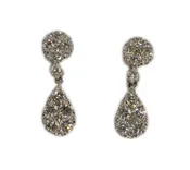 Pear Shaped Cluster Diamond Drop Earrings