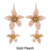 Acetate Resin Flower Dangle Hook Earrings