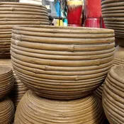 14.5" BAMBOO BOWL GREY/BROWN
