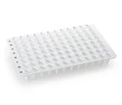 0.1 mL 96-Well PCR Plate, Low-Profile, No Skirt, White, 100/CS, Globe Scientific, PCR-NS-01W