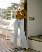 Apus - High Rise Patch Pocket Wide Leg Jeans