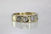 14k TWO TONE GOLD MENS DIAMOND WEDDING BAND 0.50 Ct CENTER STONE