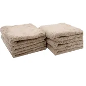 Ultra Plush 16x16 Microfiber Tan 600 GSM 70/30 Blend (12 Pack)