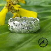 Sterling Silver 8mm Ali'i Design, Queen Maile with Cut-Out Ring