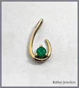 14Kt Free form Emerald Pendant