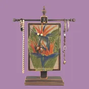 Hand-Painted Earring Holder – Bird of Paradise Design | Classic Series