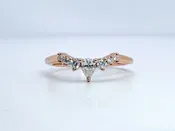 14k, rose gold, .25 diamond total weight, contour band.
