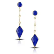 18K Diamond & Lapis Earrings