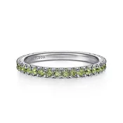 14K White Gold & Peridot Stackable Ring