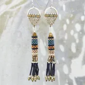 Cocktail Hour blue fringe earrings | sirlin hall jewelry