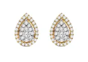 14K 0.50 ct tw Diamond Pear-shaped Halo Cluster Studs