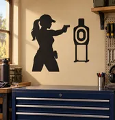 Adult Woman Range Practice Silhouette Vinyl Decal - GirlsWithGunsCX004
