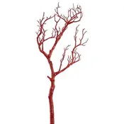 25" Glittered Twig Spray  Red