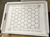 Engraved Bee and Honeycomb Tray — TJ Builds